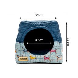 Cama Iglu e Toca Para Cachorro Impermeavel Luppet Azul Pets - G - 2
