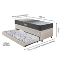 Ver imagem 2 de Bicama Box Baú Solteiro 88x188 Courino Linho Areia com Colchão Dual Firm Ecoflex