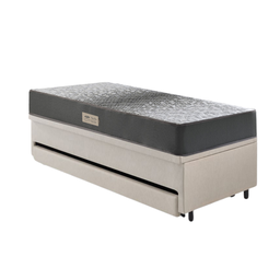 Bicama Box Baú Solteiro 88x188 Courino Linho Areia com Colchão Dual Firm Ecoflex - 10