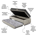 Ver imagem 5 de Bicama Box Baú Solteiro 88x188 Courino Linho Areia com Colchão Dual Firm Ecoflex