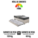 Ver imagem 7 de Bicama Box Baú Solteiro 88x188 Courino Linho Areia com Colchão Dual Firm Ecoflex