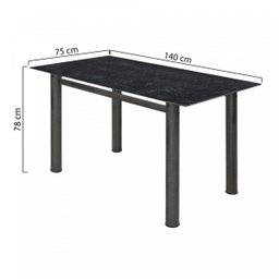 Conjunto Sala de Jantar Mesa Tampo de Vidro Preto e 6 Cadeiras Mariana Alta Tubulares Paonanda - 3