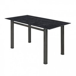 Conjunto Sala de Jantar Mesa Tampo de Vidro Preto e 6 Cadeiras Mariana Alta Tubulares Paonanda - 2