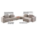 Ver imagem 3 de Sofá Decorativo Pierre 6 Módulos Linho Bege/Noce
