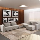 Ver imagem 5 de Sofá Decorativo Pierre 6 Módulos Linho Bege/Noce
