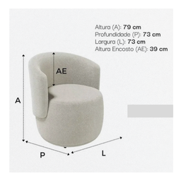 Poltrona Deluxe Aurora Modelo para Sala/quarto/recepção Veludo Bege Veludo - 5