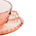 Ver imagem 3 de Conjunto com 4 Xicaras de Cristal 180ml com Pires Coração Pearl Rosa 28461