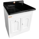 Ver imagem 1 de Gabinete Tanque para Lavanderia Preto 50l Lavar Roupas Área de Serviço Esfregadora Organizador