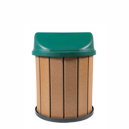 Lixeira Madeira Plástica 75 Litros - 50 Cm:marrom/verde - 3