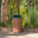 Ver imagem 2 de Lixeira Madeira Plástica 75 Litros - 50 Cm:marrom/verde