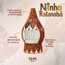 Ver imagem 3 de Ninho em Aço e Corda Náutica Terracota Ratanabá com Base Chão e Almofada em Courino Branco