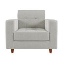 Ver imagem 5 de Kit Sofá 3 Lugares e 2 Poltronas Arezzo Linho Cinza Claro A05 Pés Chanfrado Castanho