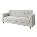 Ver imagem 4 de Sofá 3 Lugares Arezzo Linho Cinza Claro A05 Pés Chanfrado Castanho