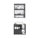 Ver imagem 5 de Conjunto para Banheiro Gabinete Suspenso 60cm com Cuba Espelheira com Led Cj8005.40 Mel/grafite