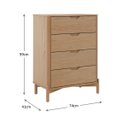 Ver imagem 3 de Cômoda de Madeira Maciça 4 Gavetas Slim Natural Marrom