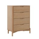 Ver imagem 2 de Cômoda de Madeira Maciça 4 Gavetas Slim Natural Marrom