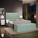 Ver imagem 5 de Kit Cabeceira Cama Box Casal King 195cm e Calçadeira Recamier Baú Dália W01 Linho Verde Menta - Lyam