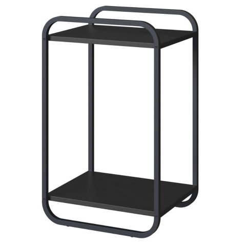 Mesa de Apoio Orgânica Luna Artesano 65 cm (Altura) em MDP Nero Estrutura Metal Preto