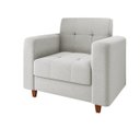 Ver imagem 4 de Kit 02 Poltronas Arezzo Linho Cinza Claro A05 Pés Chanfrado Castanho