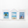 Porta Retrato Quadro de Parede Mural Triplo Branco 23x45cm - 1