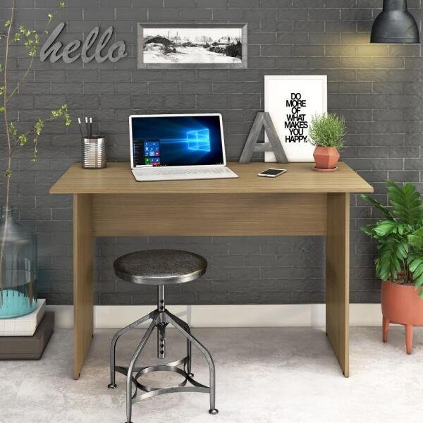 Mesa Escrivaninha 90cm Home Office Escritório Marrom Fresno