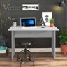 Mesa Escrivaninha 90cm Home Office Escritório Cinza - 1