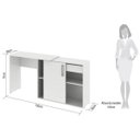 Ver imagem 3 de Mesa L ou Reta Escrivaninha Home Gaveta Prateleira Branca