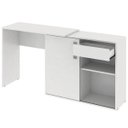 Ver imagem 5 de Mesa L ou Reta Escrivaninha Home Gaveta Prateleira Branca