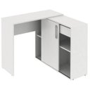 Ver imagem 6 de Mesa L ou Reta Escrivaninha Home Gaveta Prateleira Branca