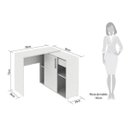 Ver imagem 2 de Mesa L ou Reta Escrivaninha Home Gaveta Prateleira Branca