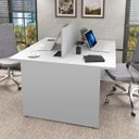 Ver imagem 1 de Mesa Dupla 120cm Divisória Escritório Cinza