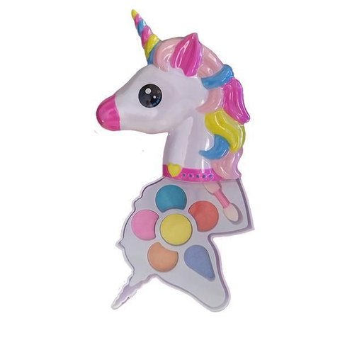 Estojo Maquiagem Infantil para Crianças Unicórnio com 1 Paleta de 6 Cores de Sombra e 1 Pincel Cor:c