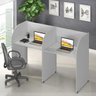 Mesa Escrivaninha Escritório Call Center Dupla Cinza - 1