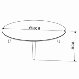 Mesa de Centro Baixa Redonda Mesinha Mdf Pé Palito Branca - 3