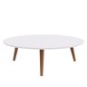 Mesa de Centro Baixa Redonda Mesinha Mdf Pé Palito Branca - 2