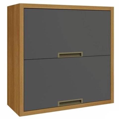 Armário Aéreo Modular com 2 Portas Basculantes Imperatriz-nesher Móveis - Freijó / Grafite