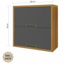 Ver imagem 2 de Armário Aéreo Modular com 2 Portas Basculantes Imperatriz-nesher Móveis - Freijó / Grafite
