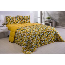 Edredom Dupla Face Estampado de Malha 100% Algodão Casal Queen Girassol - 1