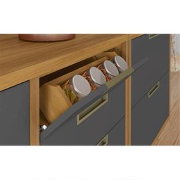 Balcão Modular com 1 Porta e 4 Gavetas 1,20cm Imperatriz-nesher Móveis - Freijó / Grafite - 2