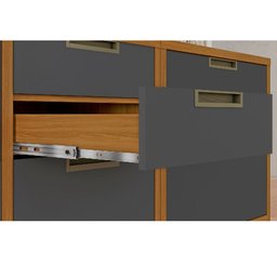 Balcão Modular com 1 Porta e 4 Gavetas 1,20cm Imperatriz-nesher Móveis - Freijó / Grafite - 5