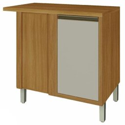 Balcão Modular de Canto com 1 Porta Baronesa-nesher Móveis - Freijo / Off White - 1 Balcão Modular de Canto com 1 Porta Baronesa-nesher Móveis - Freijo / Off White - 1