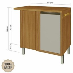 Balcão Modular de Canto com 1 Porta Baronesa-nesher Móveis - Freijo / Off White - 2 Balcão Modular de Canto com 1 Porta Baronesa-nesher Móveis - Freijo / Off White - 2