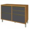 Balcão Modular com 1 Porta e 4 Gavetas Baronesa-nesher Móveis - Freijó / Grafite - 1