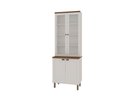 Ver imagem 4 de Cristaleira 80cm 2 Portas Vidro Balcão Mdf Cozinha Modulada Cor:branco com Ébano