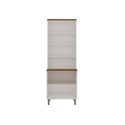 Cristaleira 80cm 2 Portas Vidro Balcão Mdf Cozinha Modulada Cor:branco com Ébano - 3 Cristaleira 80cm 2 Portas Vidro Balcão Mdf Cozinha Modulada Cor:branco com Ébano - 3