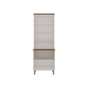 Ver imagem 3 de Cristaleira 80cm 2 Portas Vidro Balcão Mdf Cozinha Modulada Cor:branco com Ébano