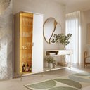 Ver imagem 1 de Cristaleira com LED Vidro 2 Portas 73,5cm Multimóveis Crcol-CRI004 Off White/Madeirado