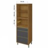 Paneleiro Modulada 2 Portas 3 Gavetas Nesher Baronesa 70cm Mdf - 2