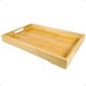 Bandeja Bambu cantinho Cafe Retangular grande 38x25cm servir - 4