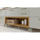 Ver imagem 3 de Armário Balcão de Cozinha Princesa 1 Porta 2 Gavetas c/Caixa Organizadora Freijó/Off White - Nesher